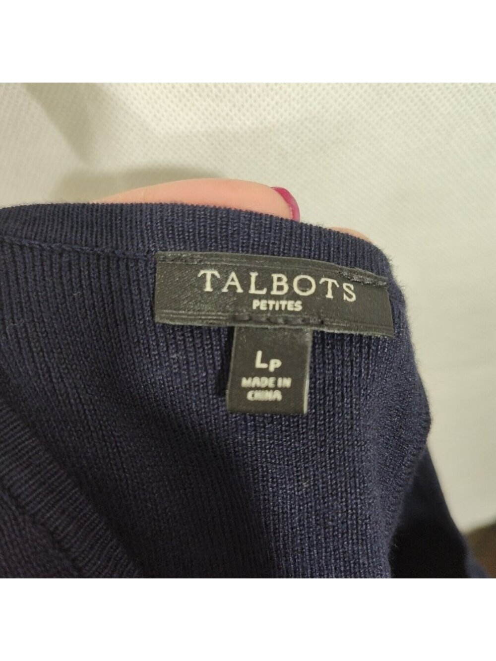 Talbots Blue Fit And Flare Knit Dress Women Size LP Work Casual Short Sleeve - Picture 6 of 7